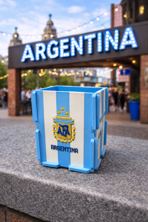 Argentina Football Team PVC Square Pen Holder